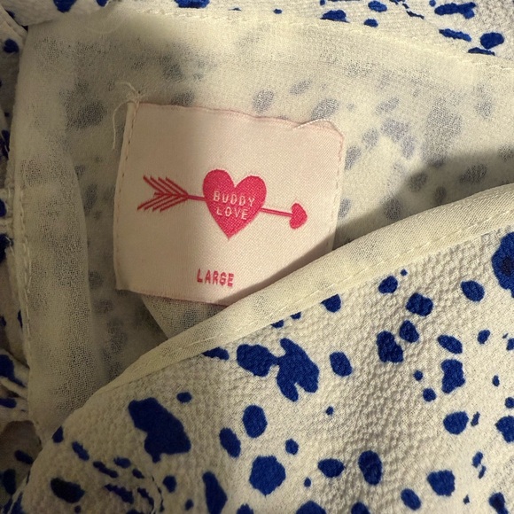 Buddy Love Blue and White Ruffle Dress - Picture 7 of 8